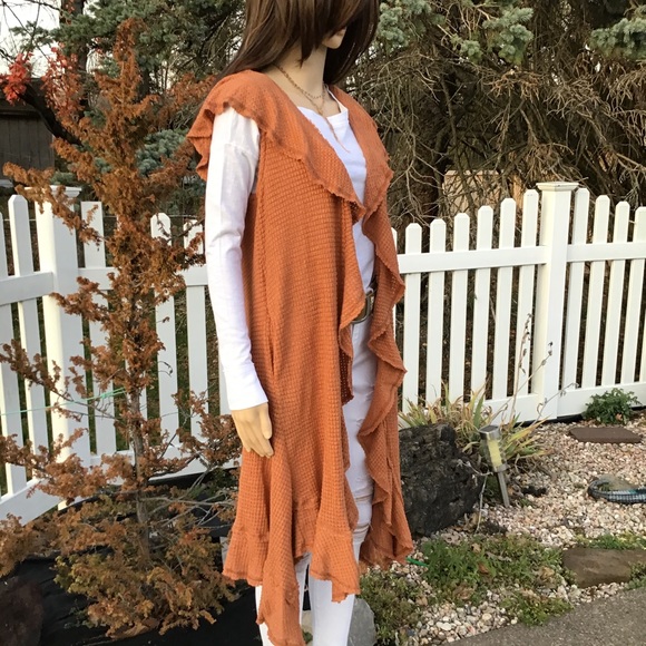 BOHO SWEATER OPEN JACKET WITH HOOD & POCKETS - Picture 8 of 8